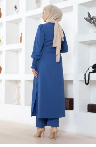 Gedetailleerd Pak Met Split Indigo 19233 15361