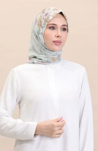 Gemusterter Schal CVS-10 Wassergrün Rosa 10