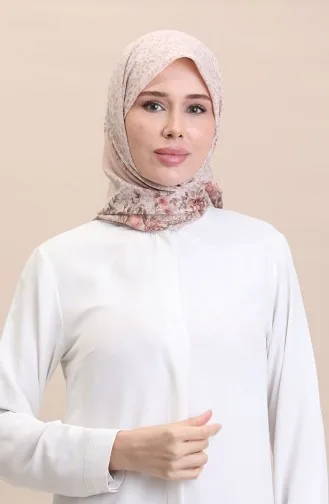 Desenli Eşarp Flover-03 Kahverengi