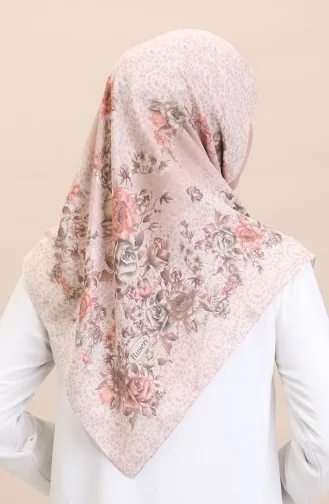 Desenli Eşarp Flover-03 Kahverengi