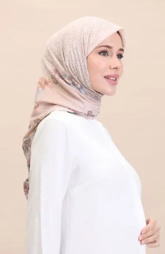 Sjaal Met Patroon Flover-06 Zalm 06