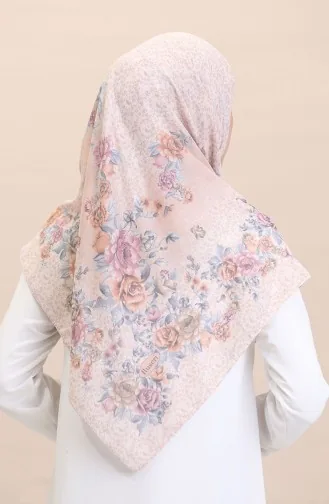 Sjaal Met Patroon Flover-06 Zalm 06