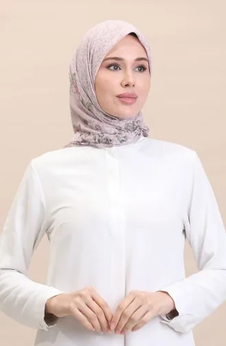Patterned Scarf Flover-10 Light Lilac 10