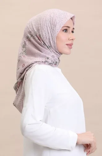 Patterned Scarf Flover-10 Light Lilac 10