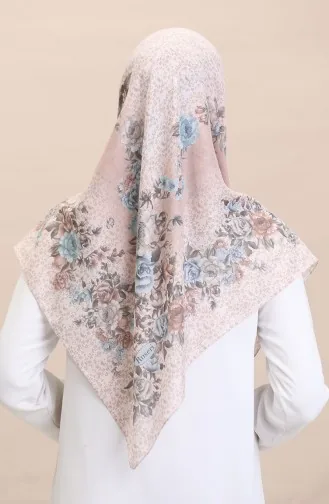 Patterned Scarf Flover-12 Beige 12