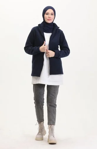 Stehkragen-Fleece 0860-02 Marineblau 0860-02