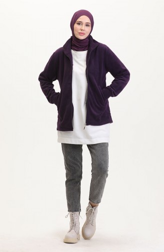 Neckband Fleece Jacket 0860-03 Purple 0860-03