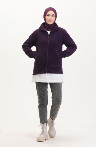 Neckband Fleece Jacket 0860-03 Purple 0860-03