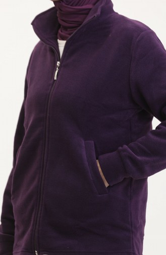 Neckband Fleece Jacket 0860-03 Purple 0860-03