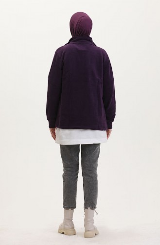 Neckband Fleece Jacket 0860-03 Purple 0860-03
