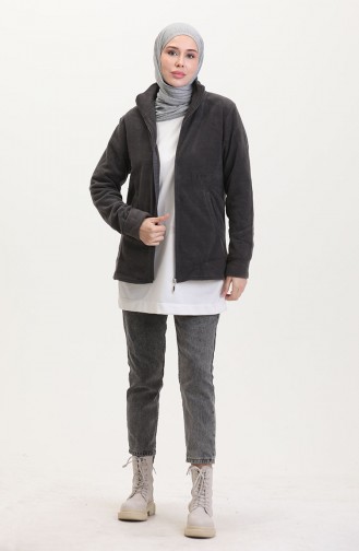 Mandarin Collar Fleece Jacket  0860-05 Gray 0860-05