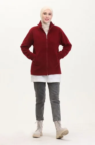 سترة بدون أكمام بجيب  0860-06 أحمر غامق 0860-06
