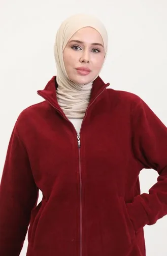 سترة بدون أكمام بجيب  0860-06 أحمر غامق 0860-06