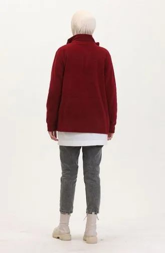 سترة بدون أكمام بجيب  0860-06 أحمر غامق 0860-06