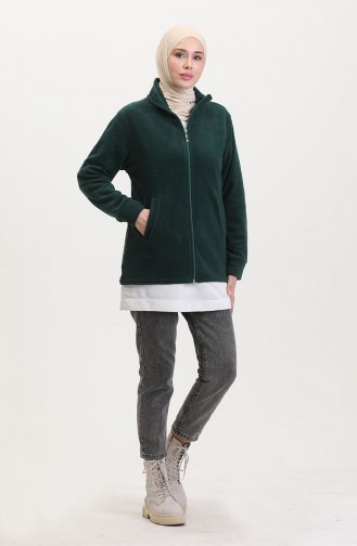 Mandarin Collar Fleece Jacket 0860-07 Khaki 0860-07
