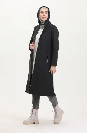 Stempelmantel Mit Kapuze 8001-01 Anthrazit 8001-01