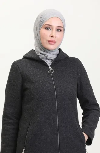 Stempelmantel Mit Kapuze 8001-01 Anthrazit 8001-01