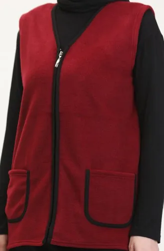 سترة بدون أكمام بجيب 0960-03 أحمر غامق 0960-03