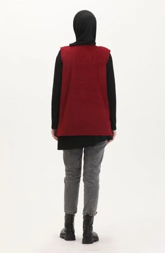 سترة بدون أكمام بجيب 0960-03 أحمر غامق 0960-03
