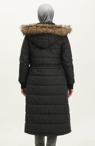 Hooded Pocket Quilted Coat 15177-04 Black 15177-04