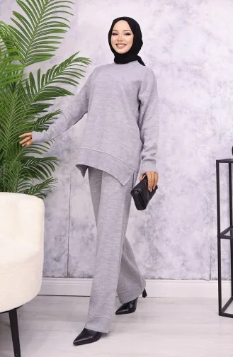 Gestreept Gestreept Gebreide Pak 3085-01 Grijs 3085-01