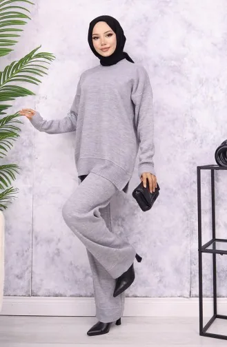 Gestreept Gestreept Gebreide Pak 3085-01 Grijs 3085-01