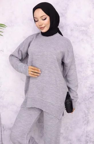 Gestreept Gestreept Gebreide Pak 3085-01 Grijs 3085-01