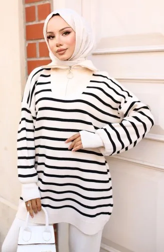 Striped Knitwear Suit 3110-02 Stone 3110-02