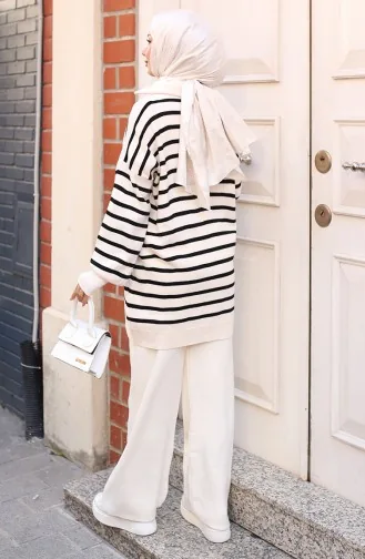 Striped Knitwear Suit 3110-02 Stone 3110-02