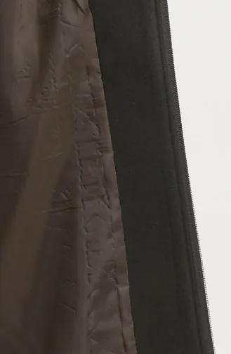 Büyük Beden Kapüşonlu Gizli Fermuarlı Kaban 5074-07 Haki