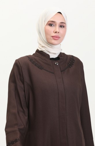 سترة طويلة بحيب مقاس كبير 0470-07 بني 0470-07