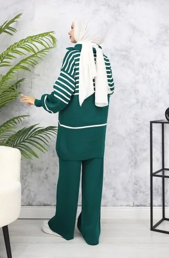 Ensemble Tricot A Rayure 11049-01 Vert Emeraude 11049-01
