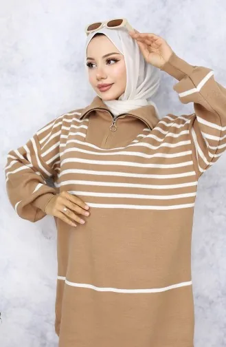 Striped Knitwear Suit 11049-02 Mink 11049-02