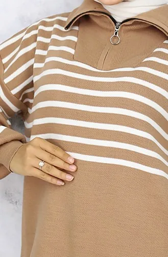 Striped Knitwear Suit 11049-02 Mink 11049-02