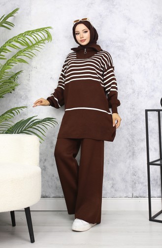 Ensemble Tricot A Rayure 11049-04 Marron 11049-04