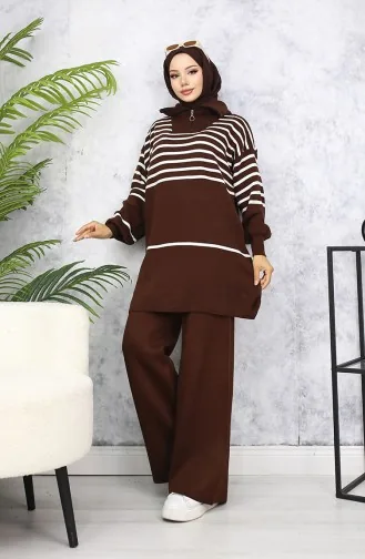 Ensemble Tricot A Rayure 11049-04 Marron 11049-04