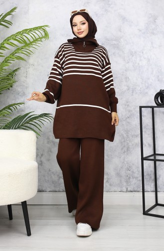 Ensemble Tricot A Rayure 11049-04 Marron 11049-04