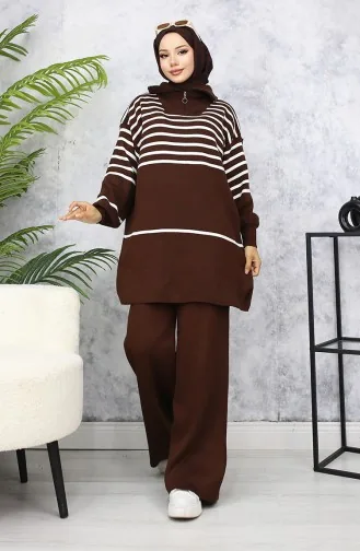 Ensemble Tricot A Rayure 11049-04 Marron 11049-04