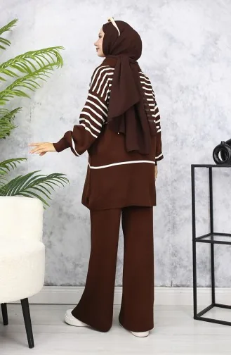 Ensemble Tricot A Rayure 11049-04 Marron 11049-04
