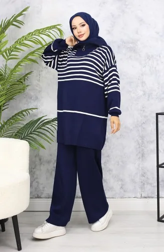 Ensemble Tricot A Rayures 11049-06 Bleu Marine 11049-06