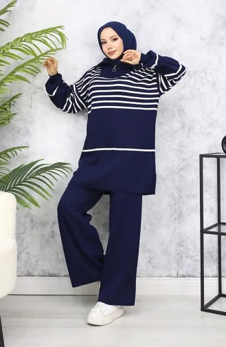 Ensemble Tricot A Rayures 11049-06 Bleu Marine 11049-06