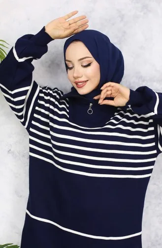 Ensemble Tricot A Rayures 11049-06 Bleu Marine 11049-06