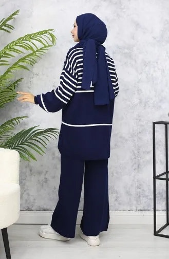 Ensemble Tricot A Rayures 11049-06 Bleu Marine 11049-06
