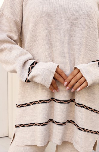 Ensemble Tricot Avec Coutures Détaillées 24029-01 Pierre 24029-01