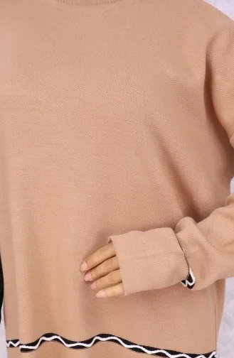 Stitch Detailed Knitwear Set 24029-02 Milk Coffee 24029-02