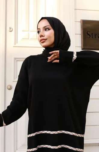 Gedetailleerd Gebreide Pak 24029-03 Zwart 24029-03