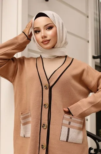 Pocket Cardigan Knitwear Set 24116-03 Camel 24116-03