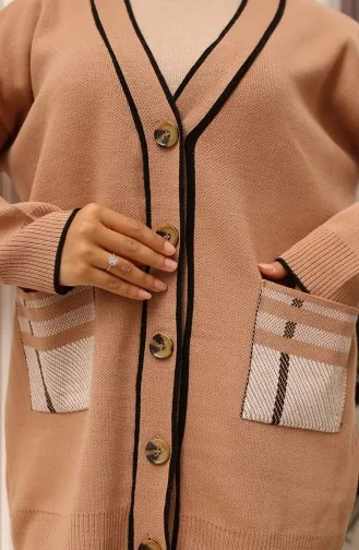 Pocket Cardigan Knitwear Set 24116-03 Camel 24116-03