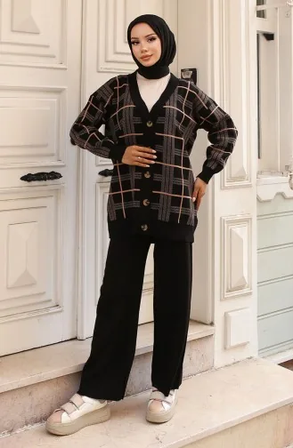 Breiwerk Cardigan Set 24118-03 Zwart 24118-03