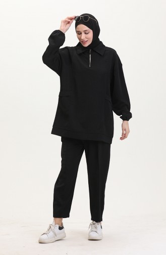 Spor Tunik Pantolon İkili Takım 5090-02 Siyah